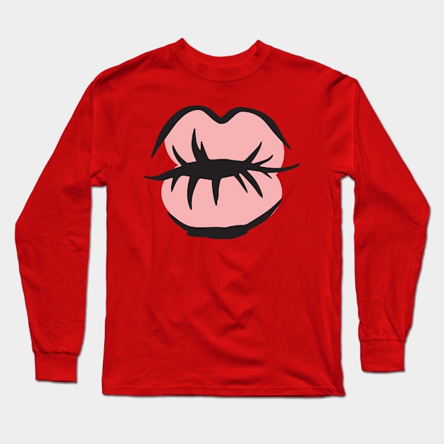 Big Kiss Long Sleeve T-Shirt by DavidAdel